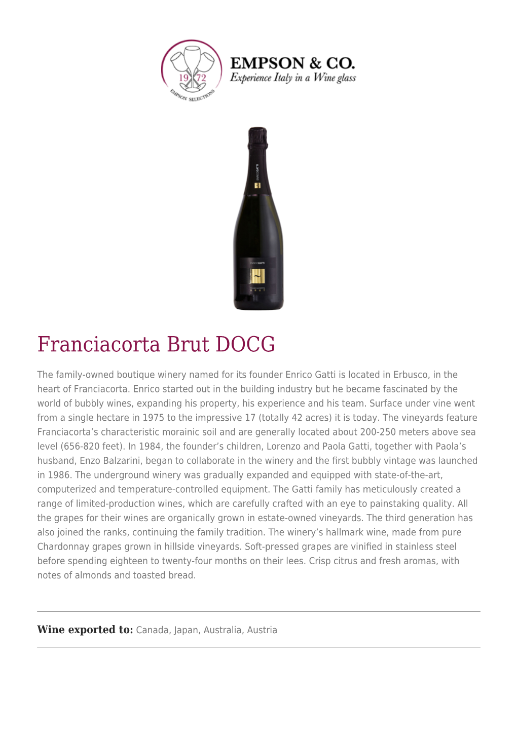 Franciacorta Brut DOCG