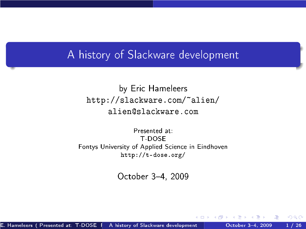 A History of Slackware Development