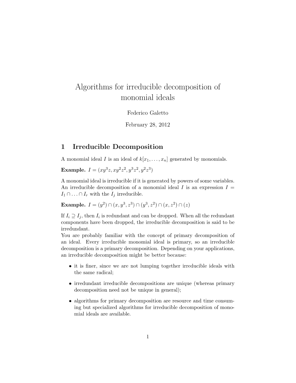 Algorithms for Irreducible Decomposition of Monomial Ideals