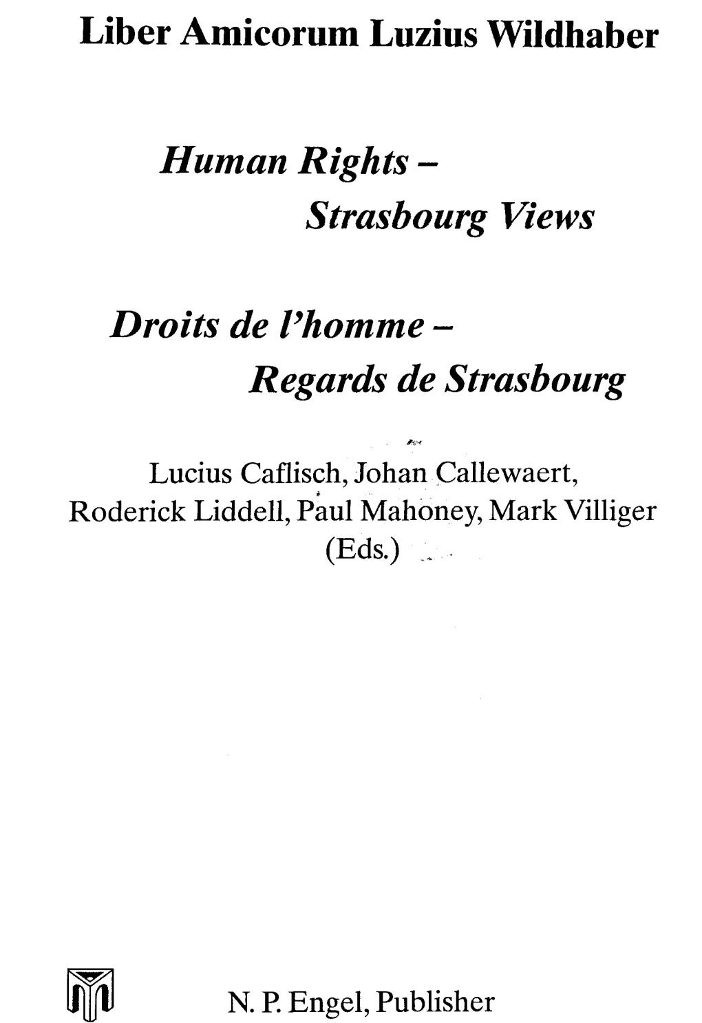 Human Rights - Strasbourg Views