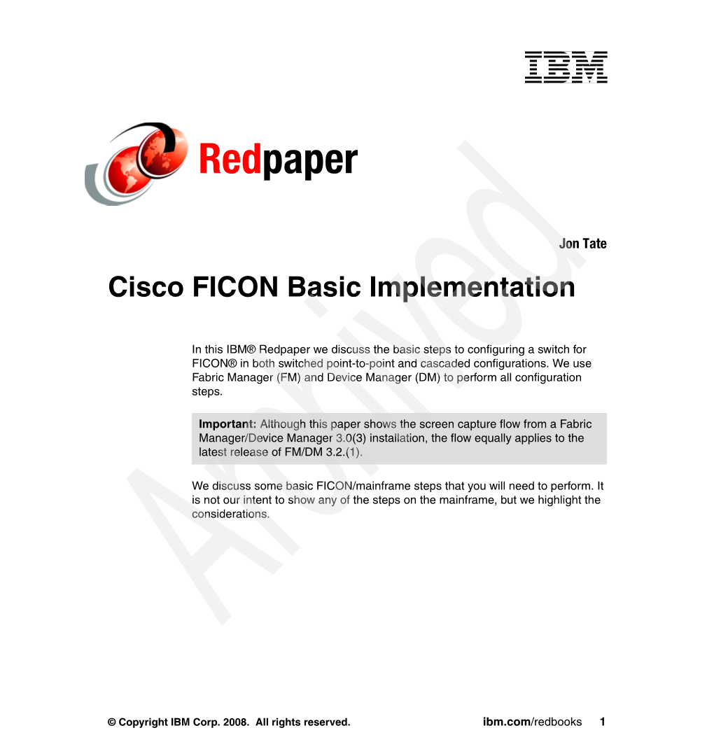 Cisco FICON Basic Implementation