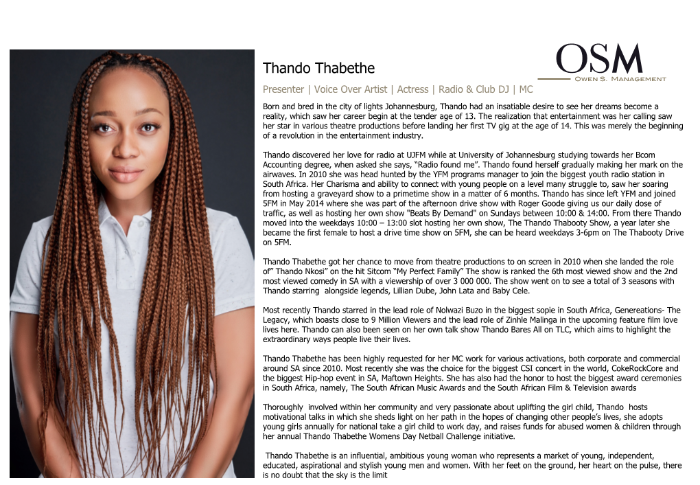 Thando Thabethe CV Feb 2018