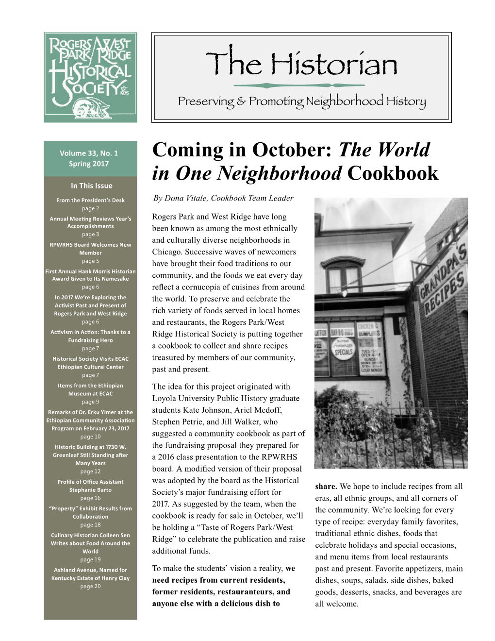 The Historian Preserving & Promoting Neighborhood History