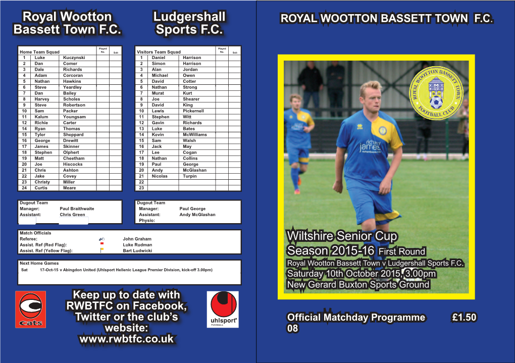 Royal Wootton Bassett Town F.C. Ludgershall Sports F.C