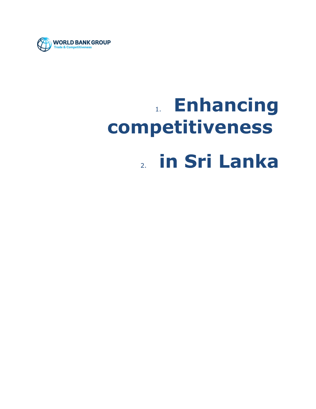 Enhancing Competitiveness in Sri Lanka