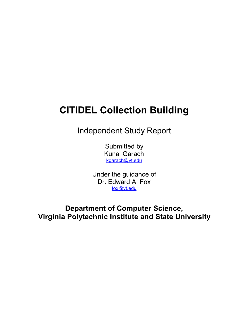 CITIDEL Collection Building