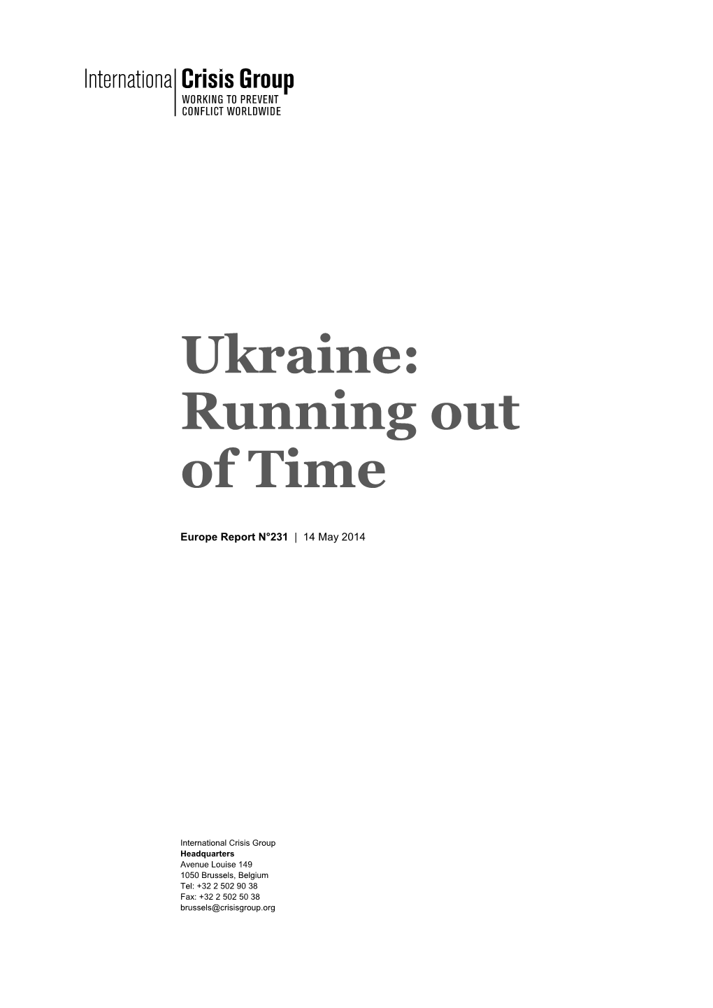 Ukraine: Running out of Time