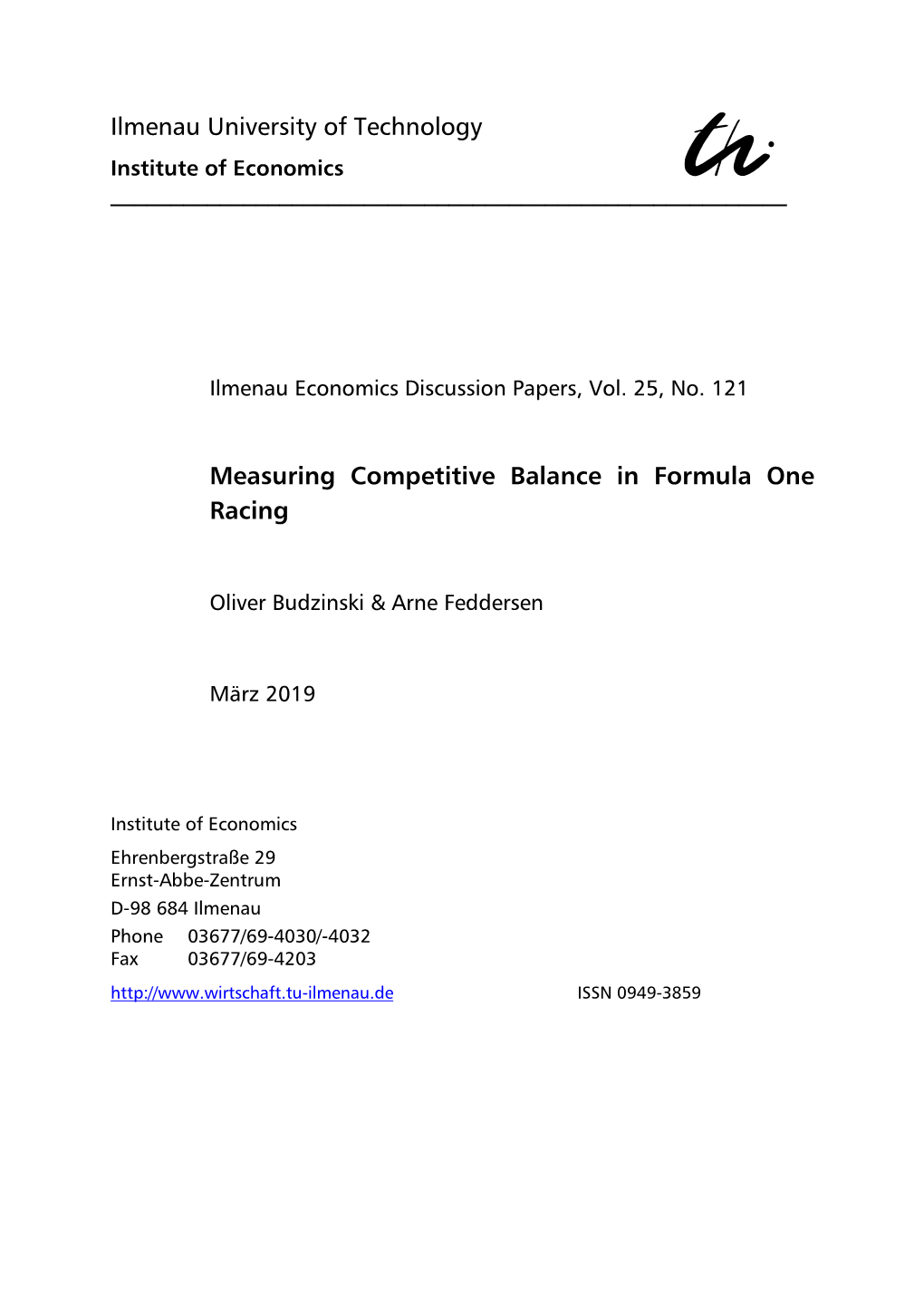 Measuring Competitive Balance in Formula One Racing