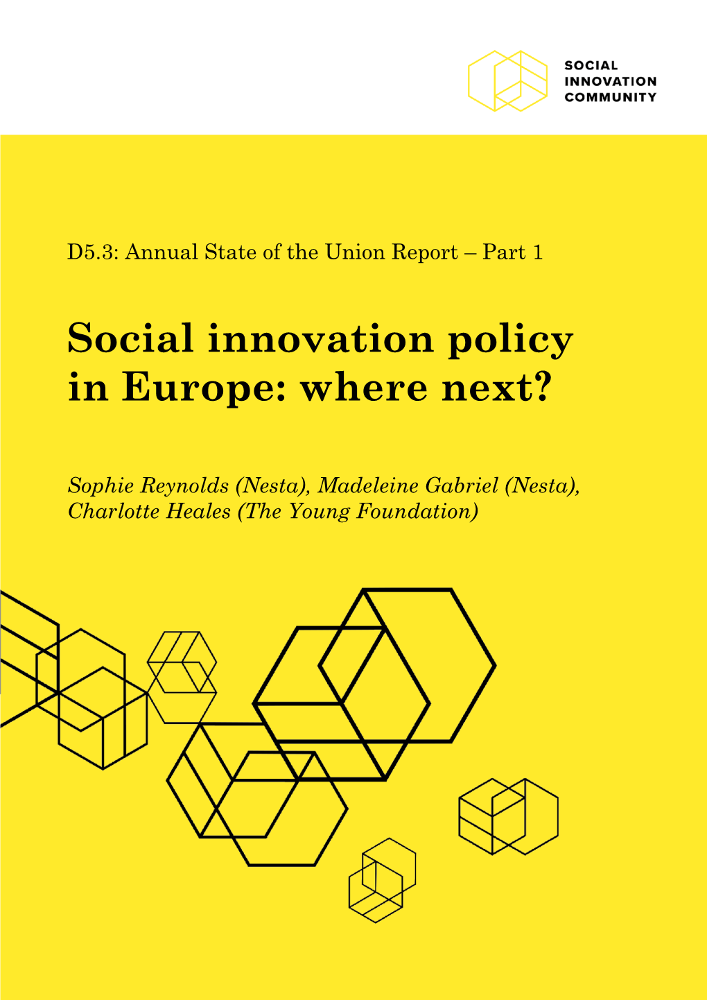 Social Innovation Policy in Europe: Where Next?