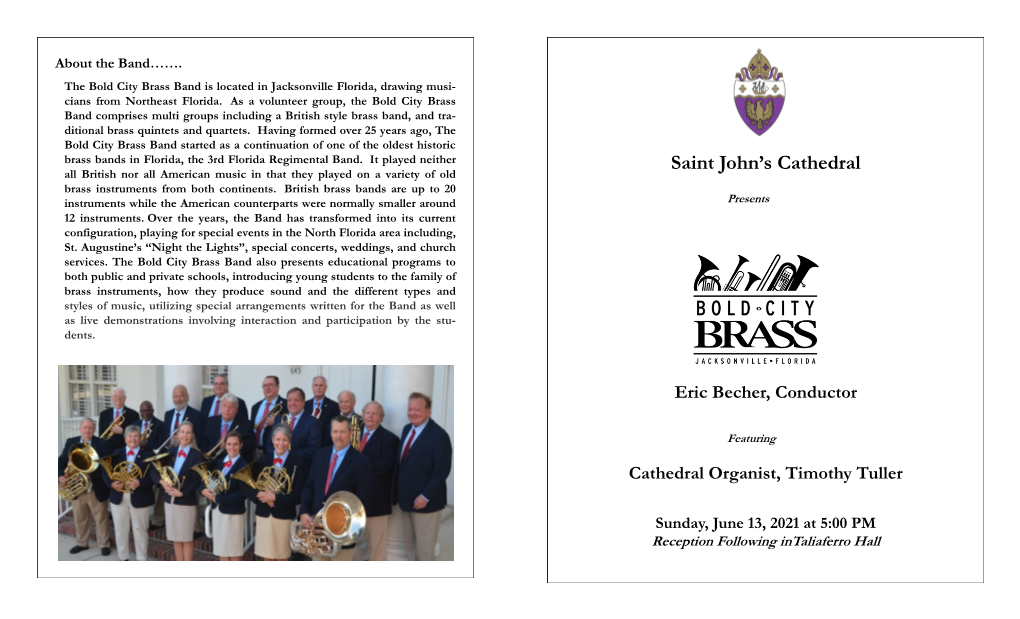 Program for Bold City Brass