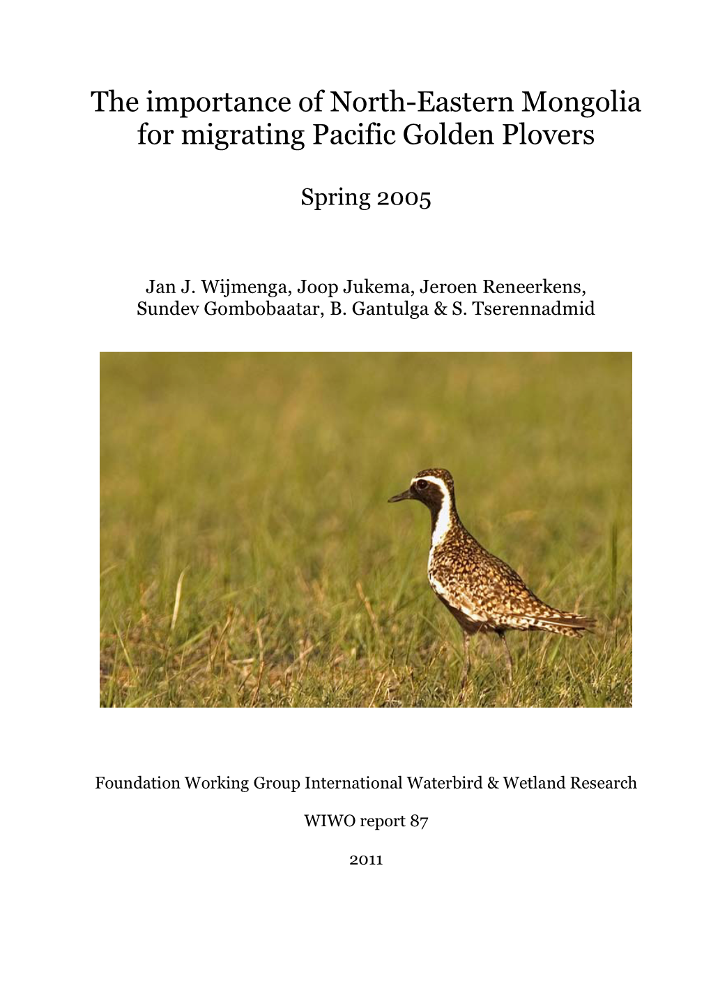 The Importance of North-Eastern Mongolia for Migrating Pacific Golden Plovers