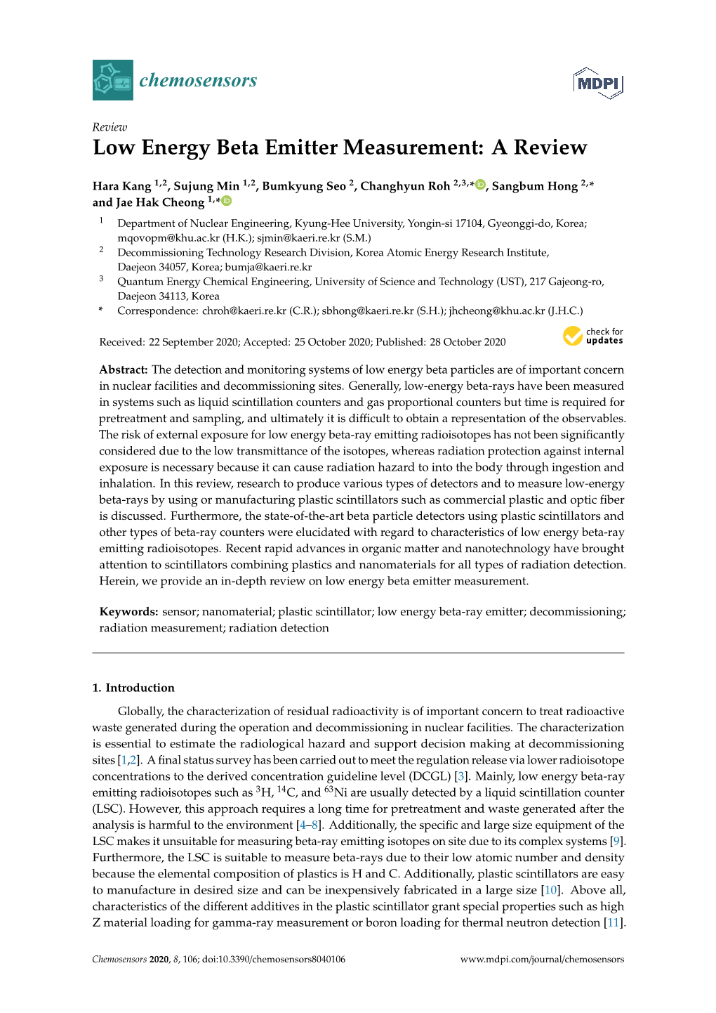 Low Energy Beta Emitter Measurement: a Review