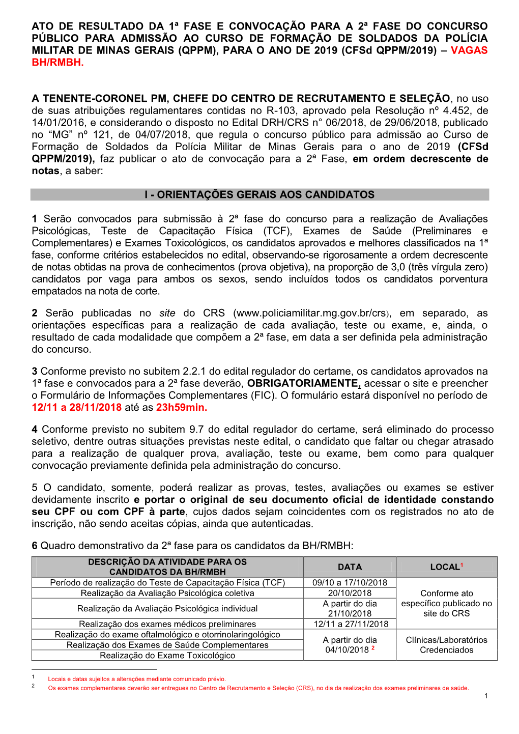 04/10/2018 2 Credenciados Realização Do Exame Toxicológico