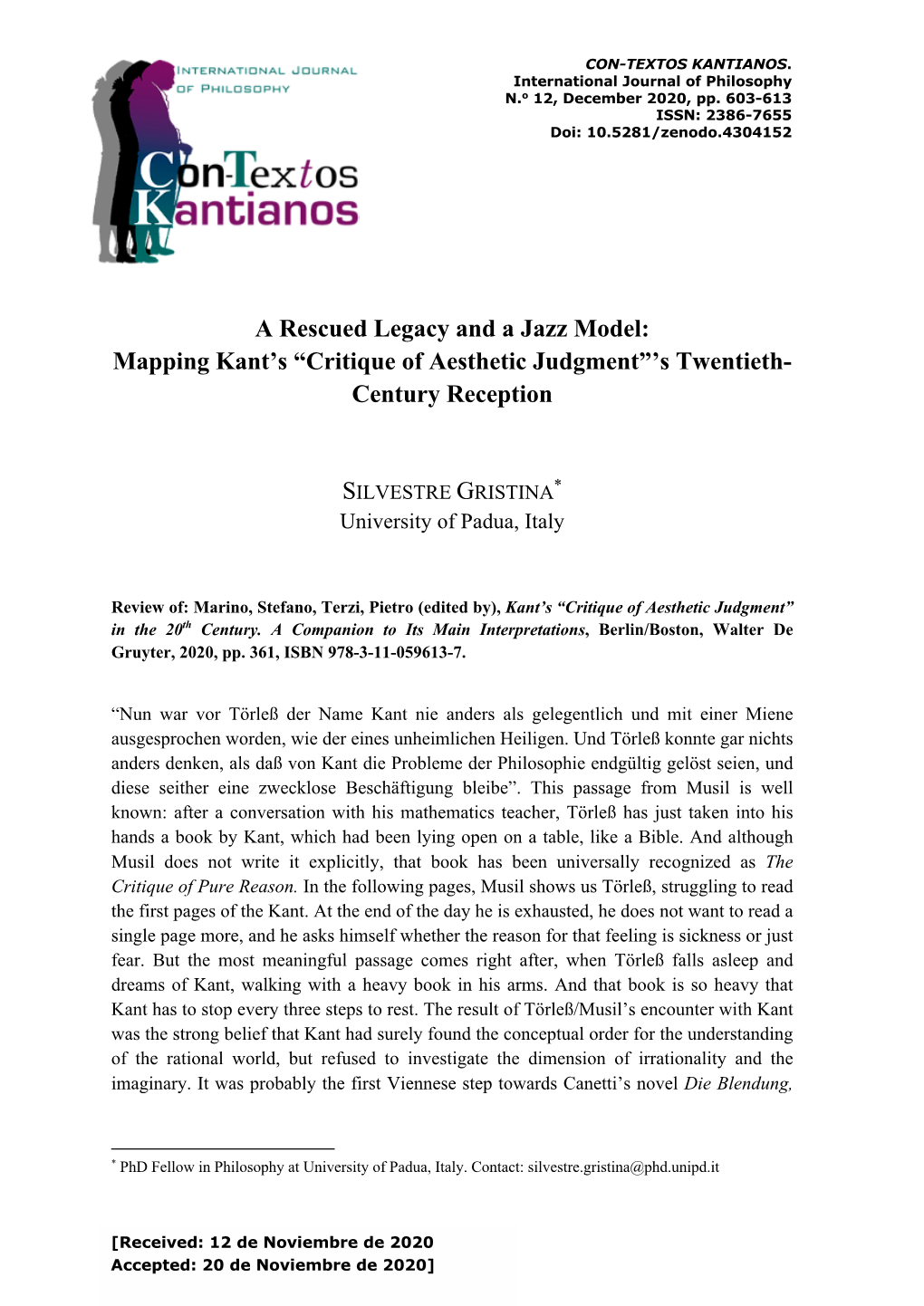 Mapping Kant's “Critique of Aesthetic Judgment”