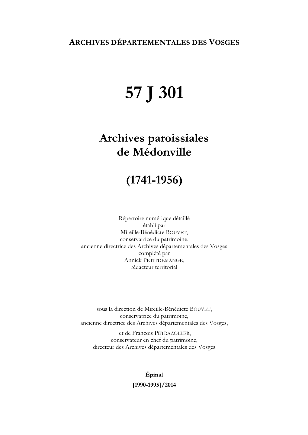 Archives De La Paroisse De Médonville.Pdf