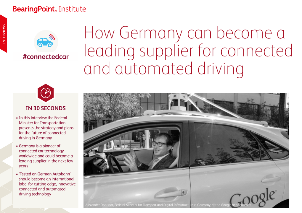 How Germany Can Become a Leading Supplier for Connected and Automated Driving