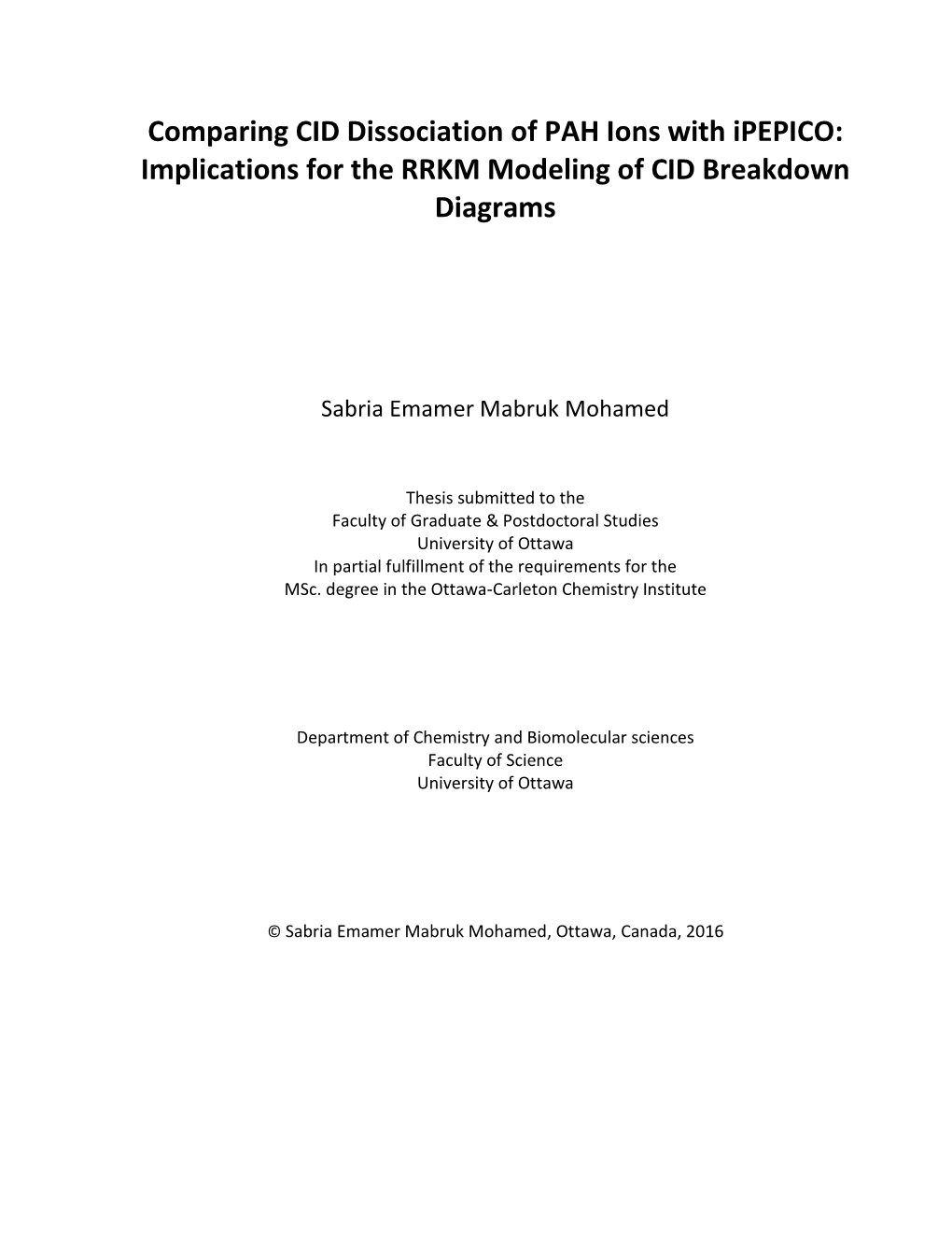 Implications for the RRKM Modeling of CID Breakdown Diagrams