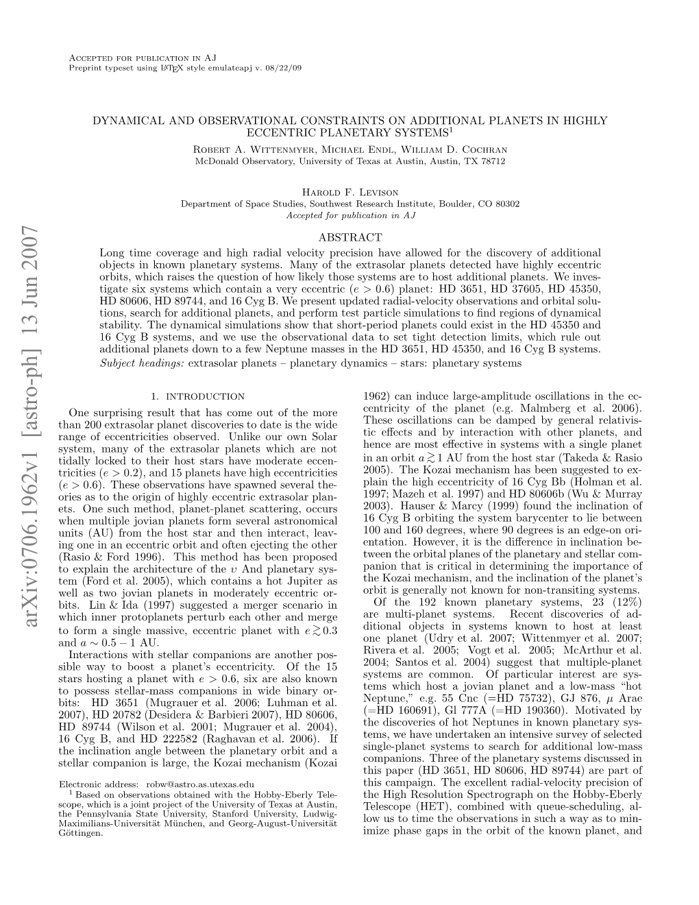 Dynamical and Observational Constraints on Additional Planets In