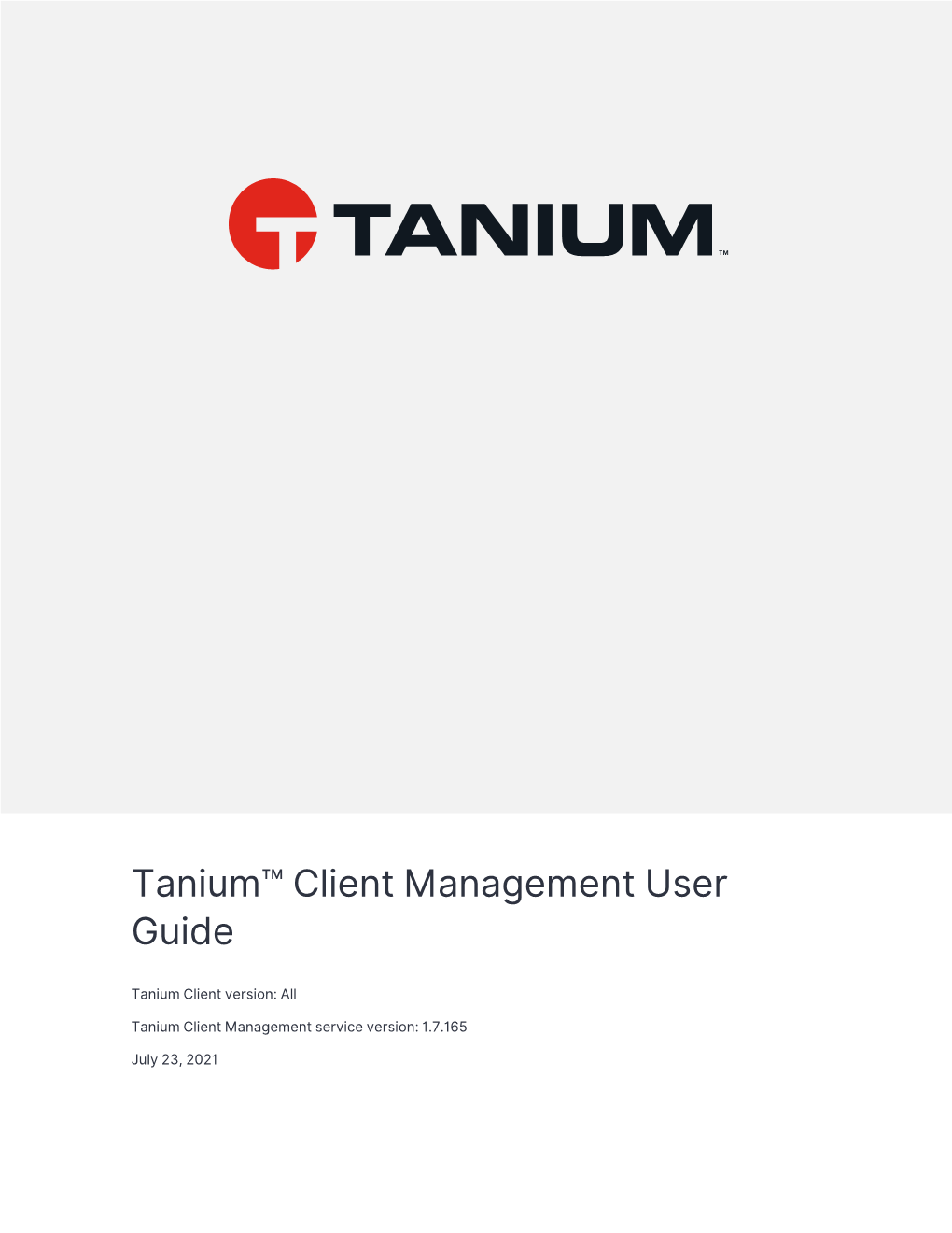 Tanium™ Client Management User Guide