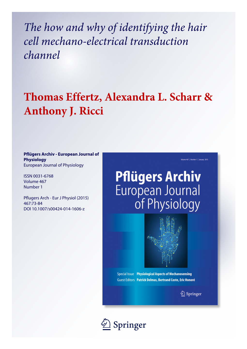 The How and Why of Identifying the Hair Cell Mechano-Electrical Transduction Channel