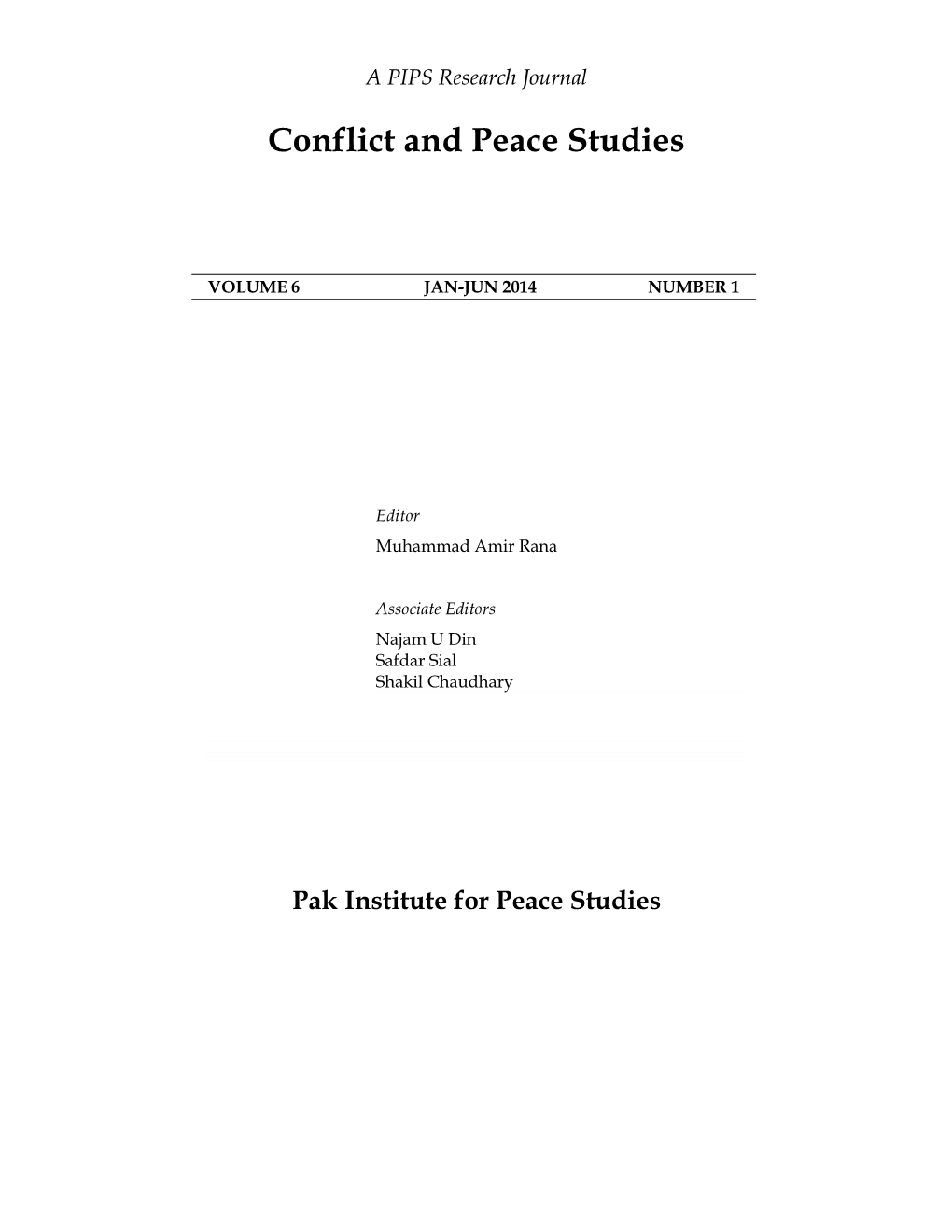 Conflict and Peace Studies