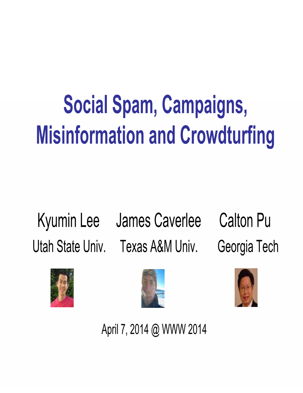 Social Spam Campaigns Social Spam, Campaigns