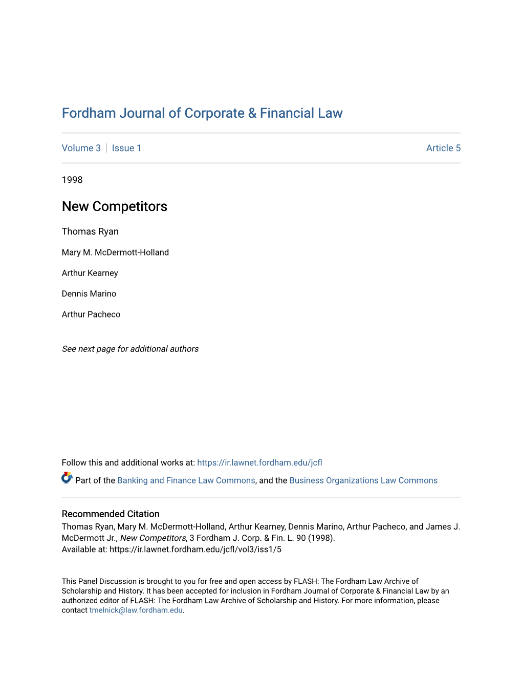 Fordham Journal of Corporate & Financial