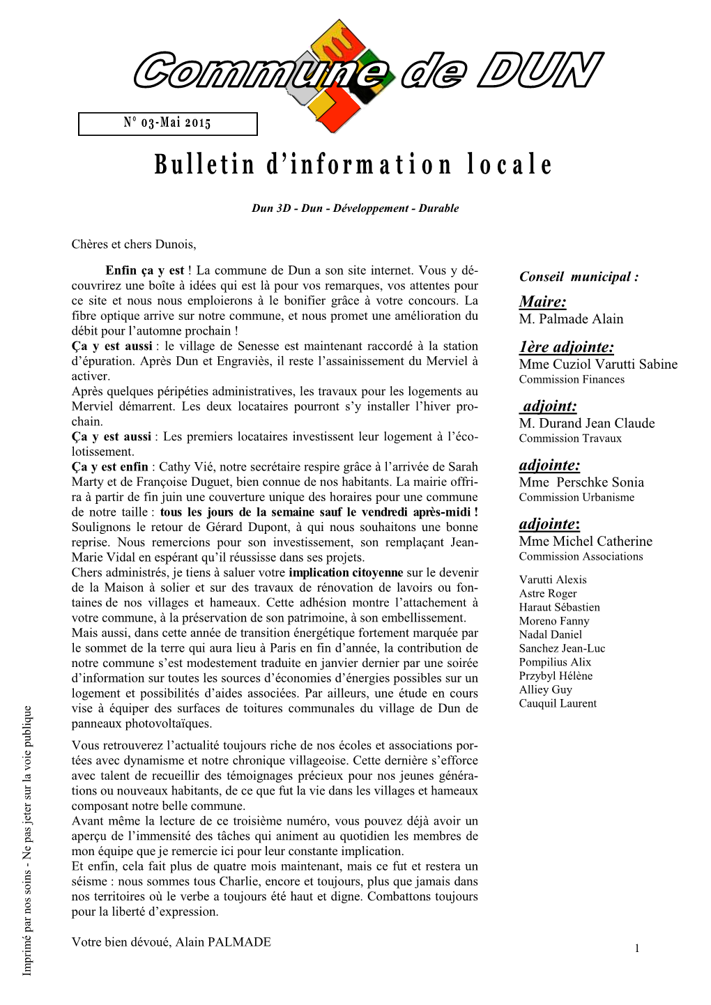 Bulletin Municipal Mai 2015