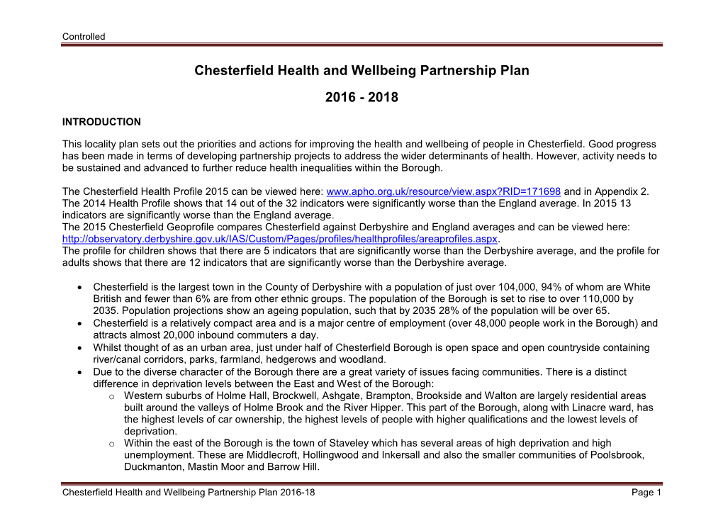 Appendix 3 Chesterfield Locality Public Health Plan 2016-18