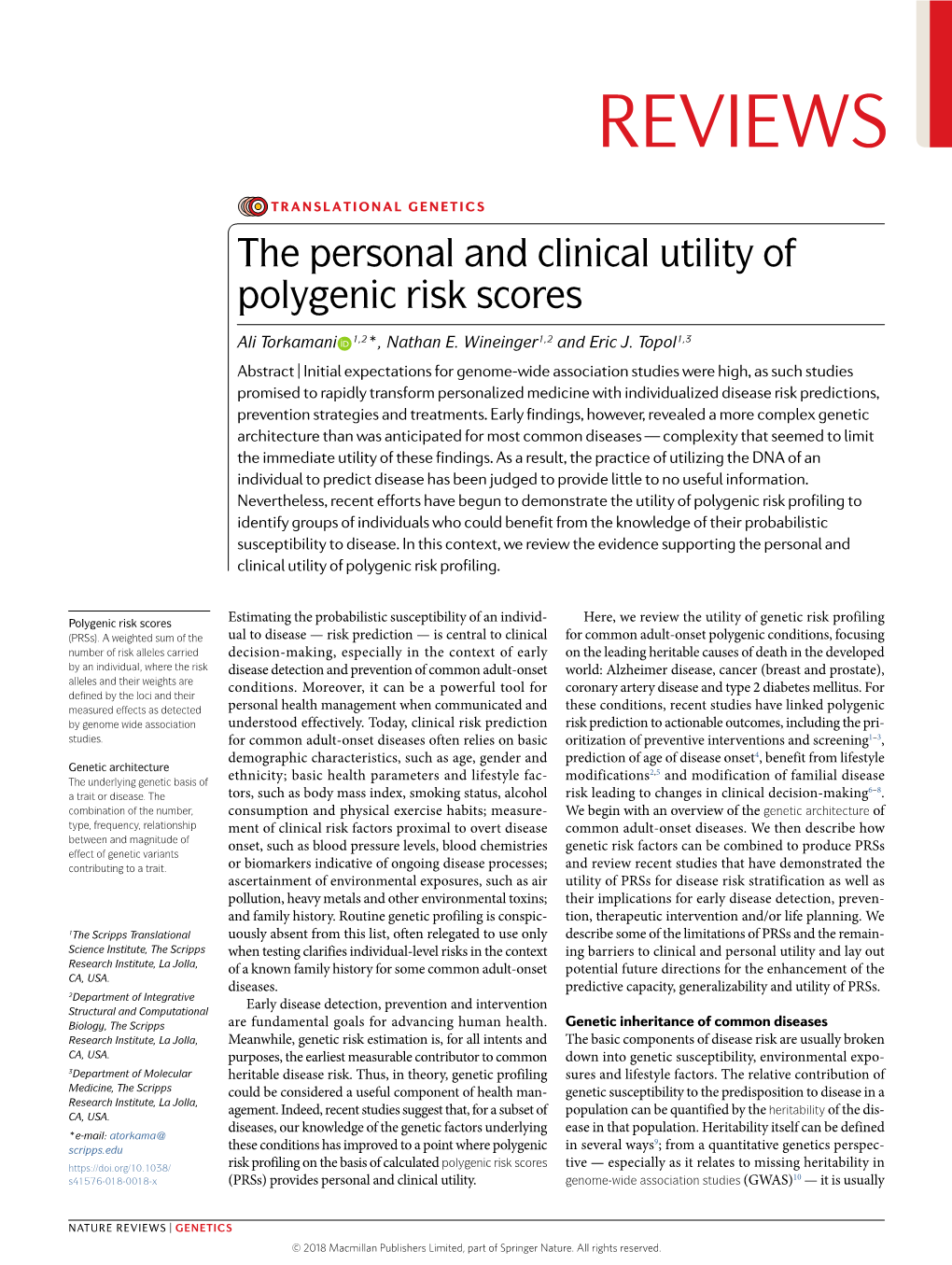 The Personal and Clinical Utility of Polygenic Risk Scores