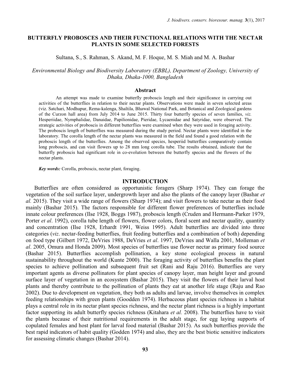 93 Butterfly Probosces and Their Functional Relations