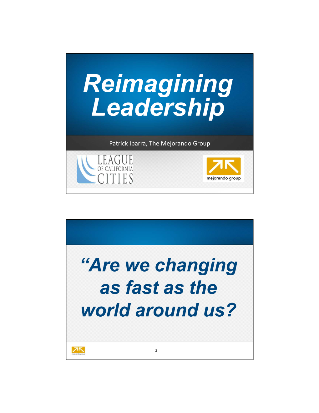 Reimagining Leadership