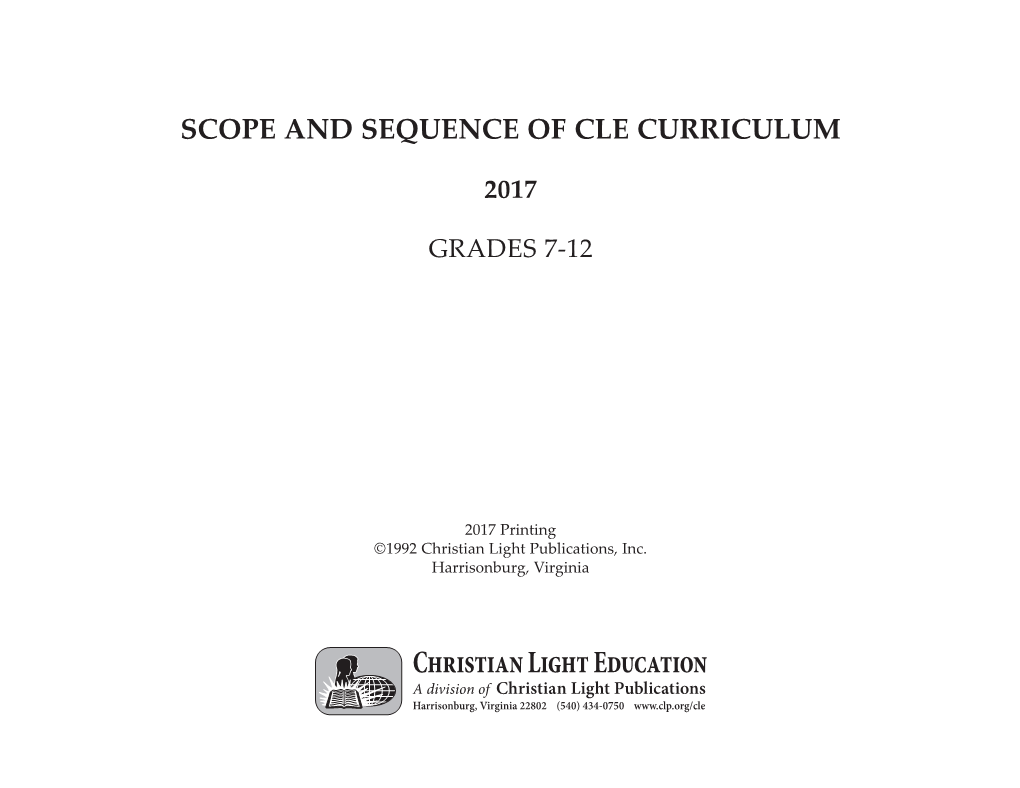 CLE Scope & Sequence