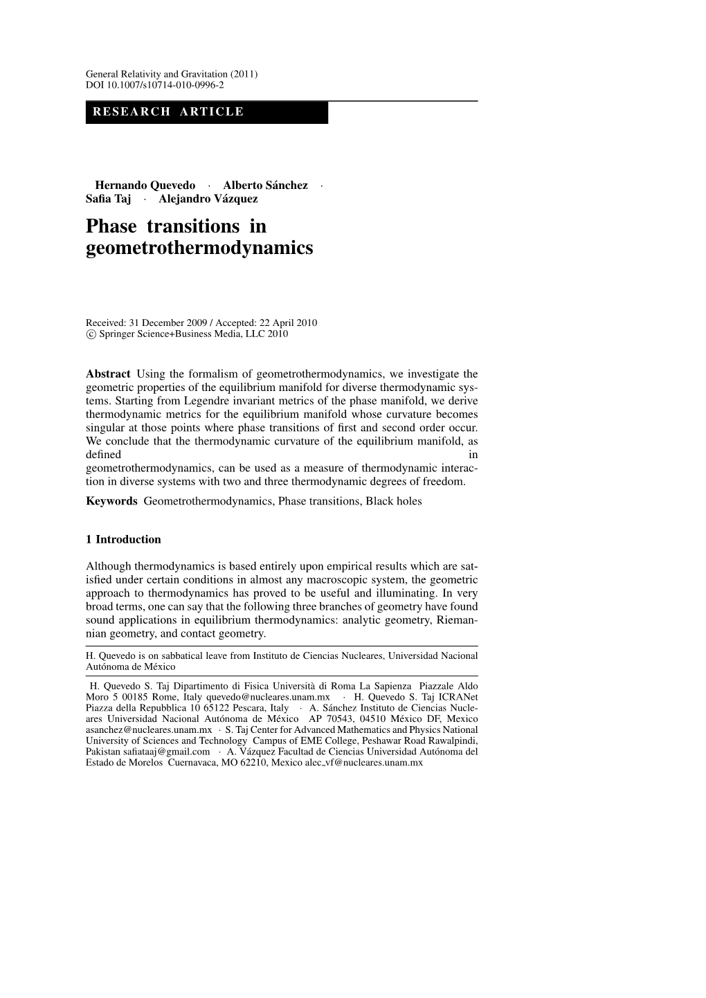 Phase Transitions in Geometrothermodynamics