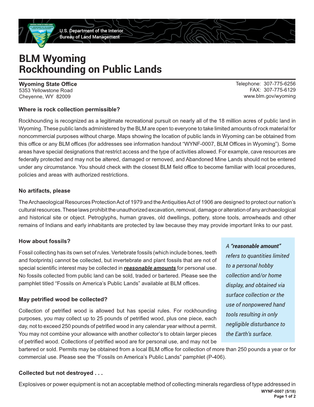 BLM Wyoming Rockhounding on Public Lands