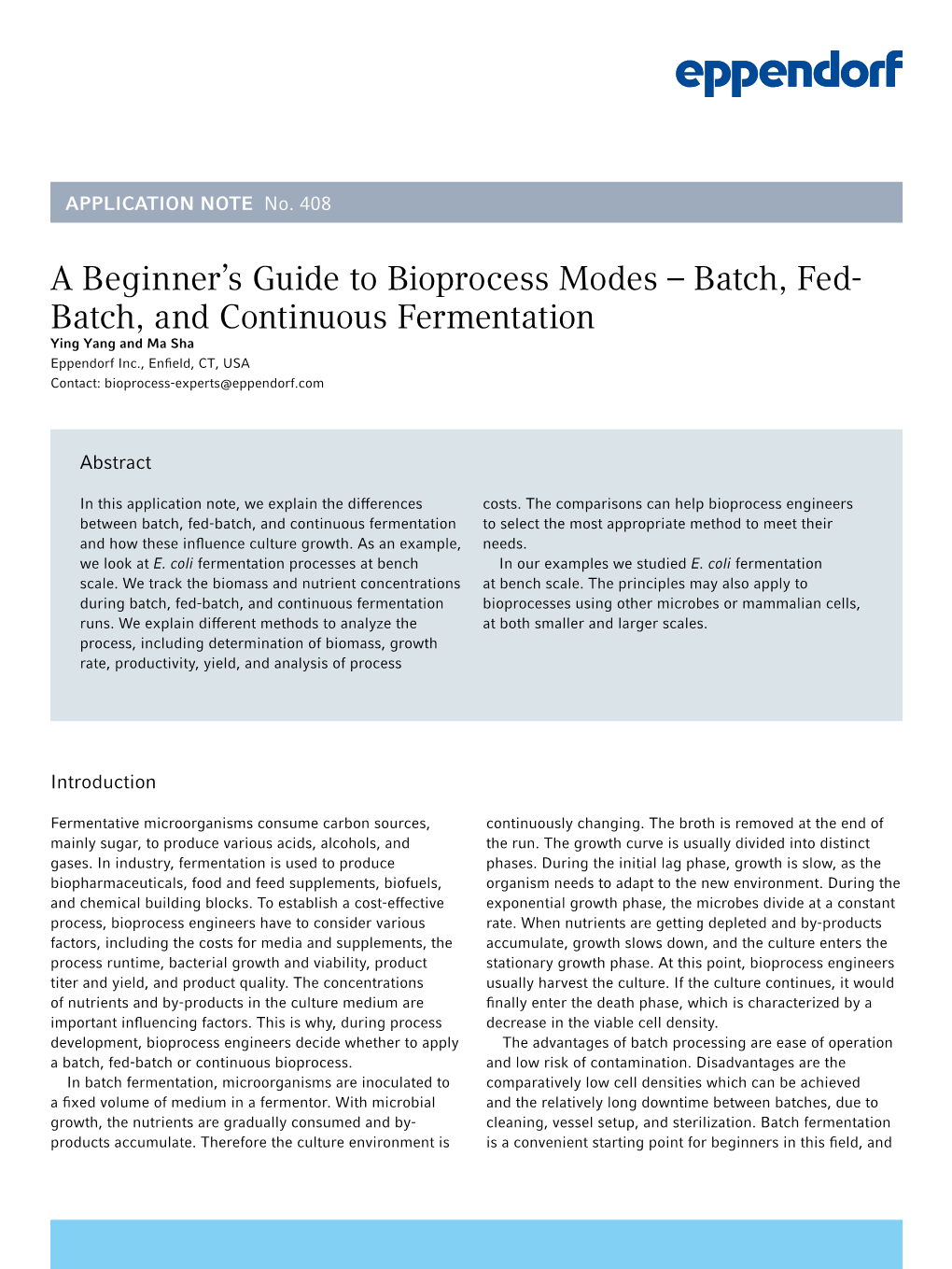 A Beginner's Guide to Bioprocess Modes – Batch, Fed- Batch, And