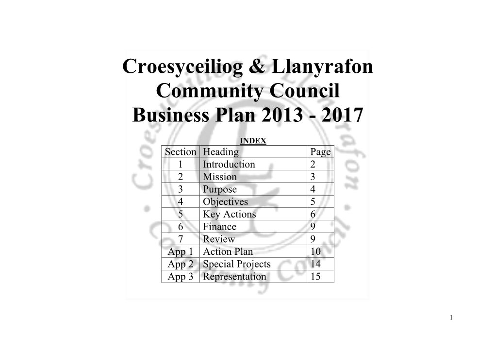 Business Plan 2013 - 2017