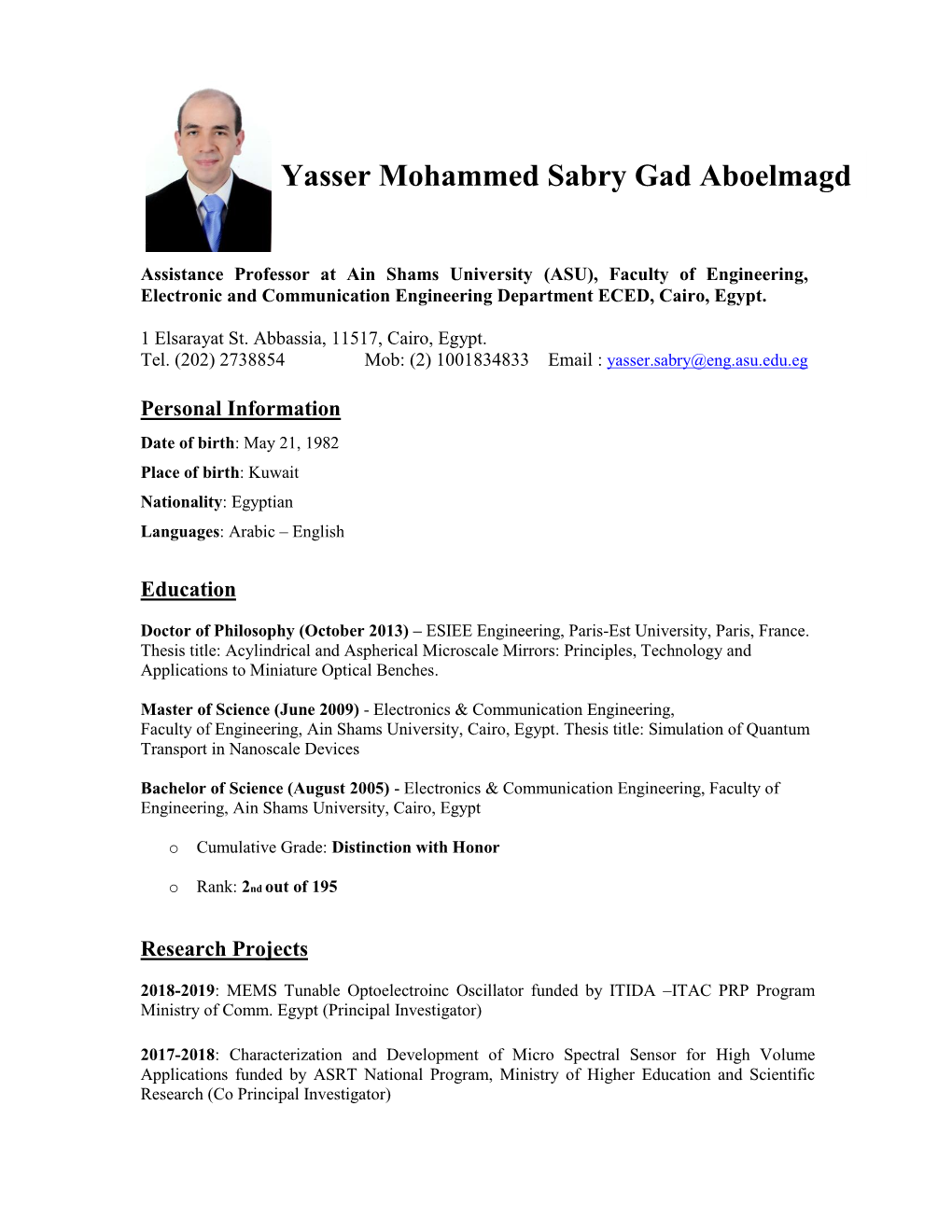 Yasser Mohammed Sabry Gad Aboelmagd