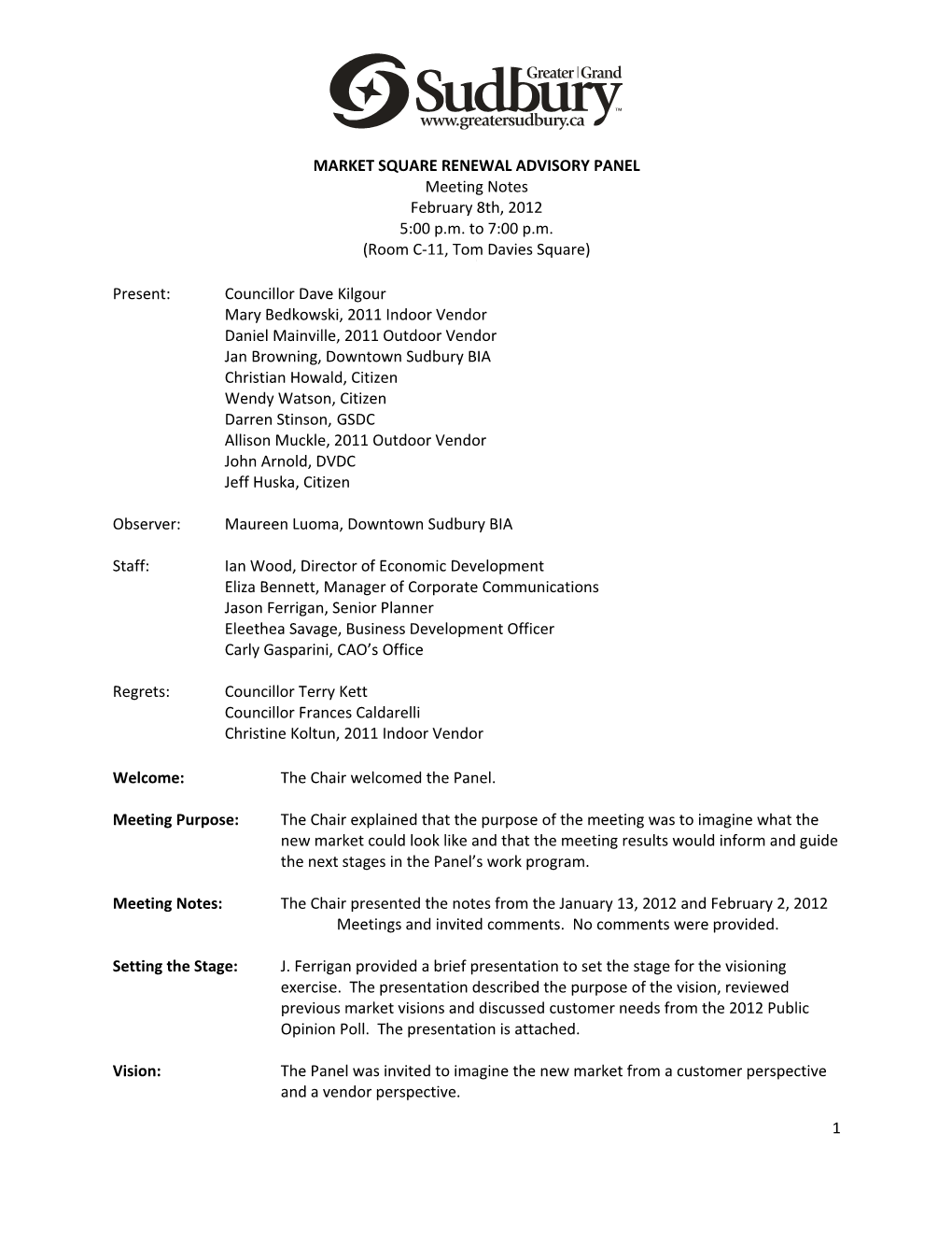 Market Square Renewal Advisory Panel