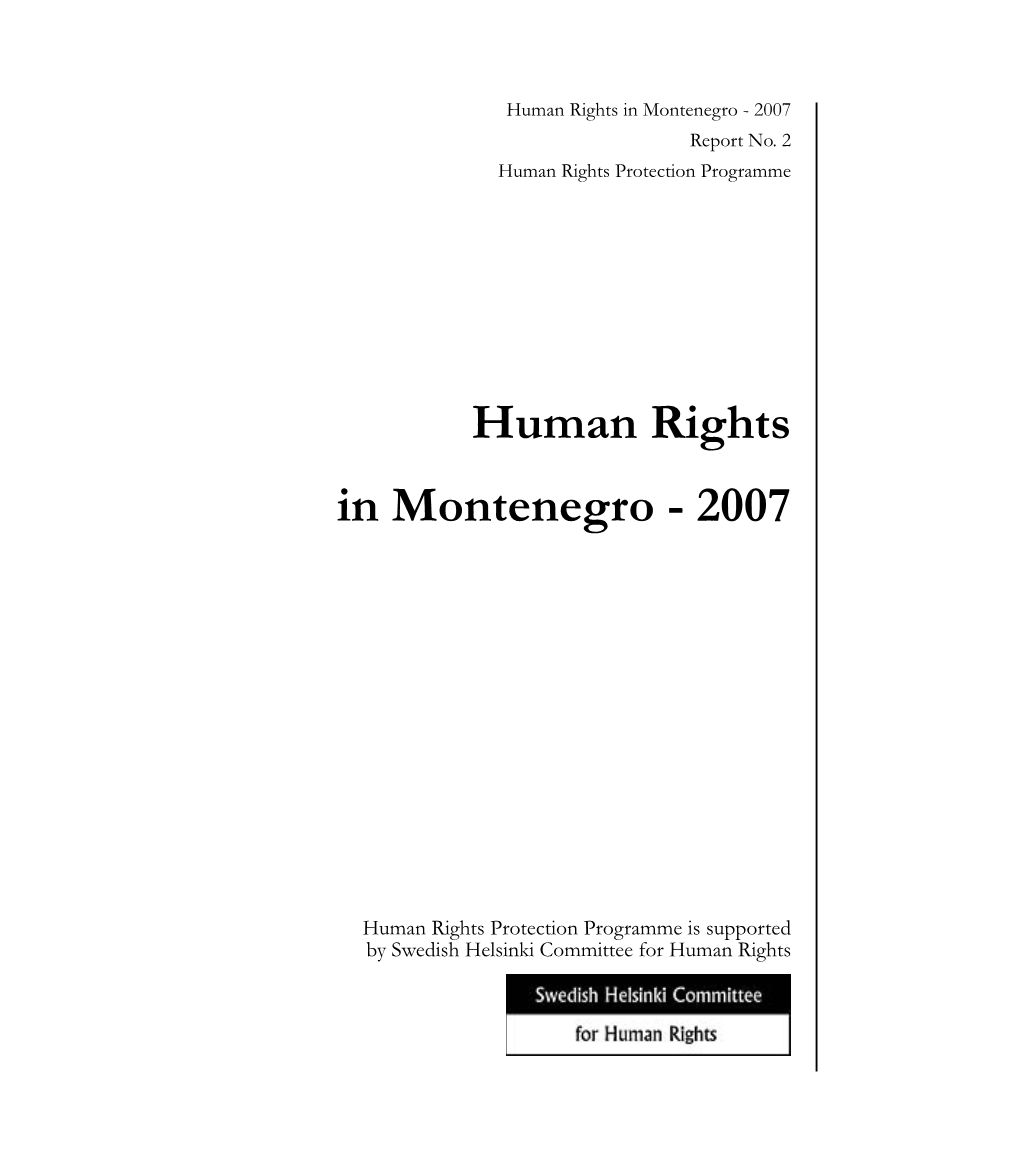 Human Rights in Montenegro 2007
