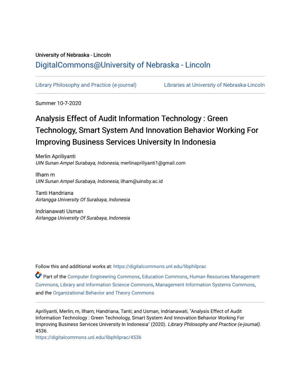 Analysis Effect of Audit Information Technology