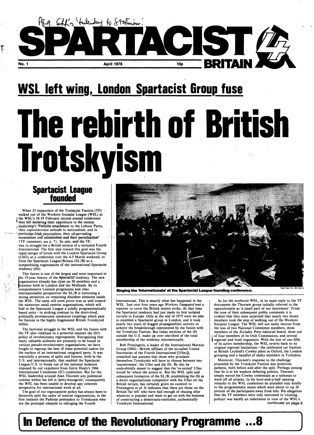 Spartacist League Founded