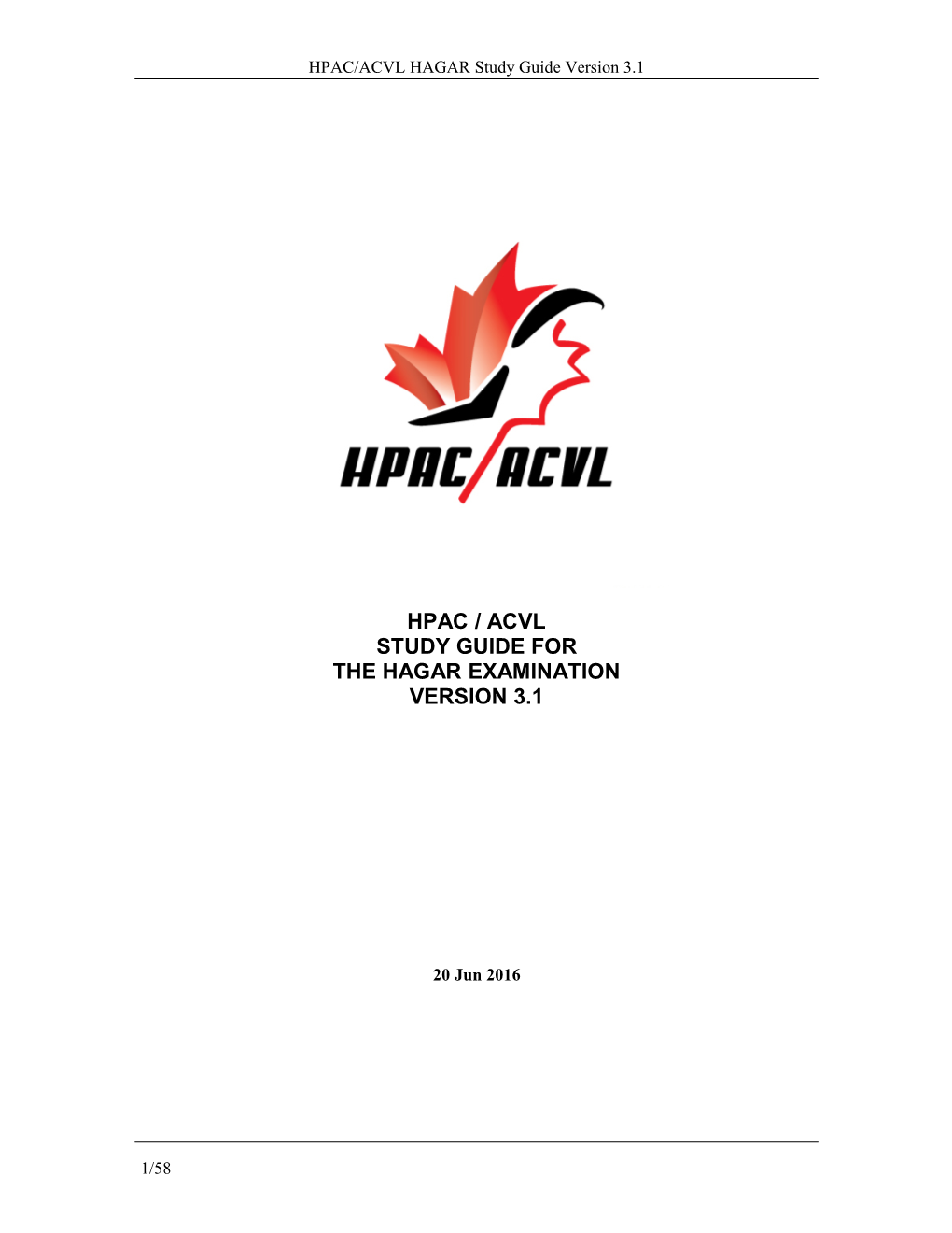 Hpac / Acvl Study Guide for the Hagar Examination Version 3.1