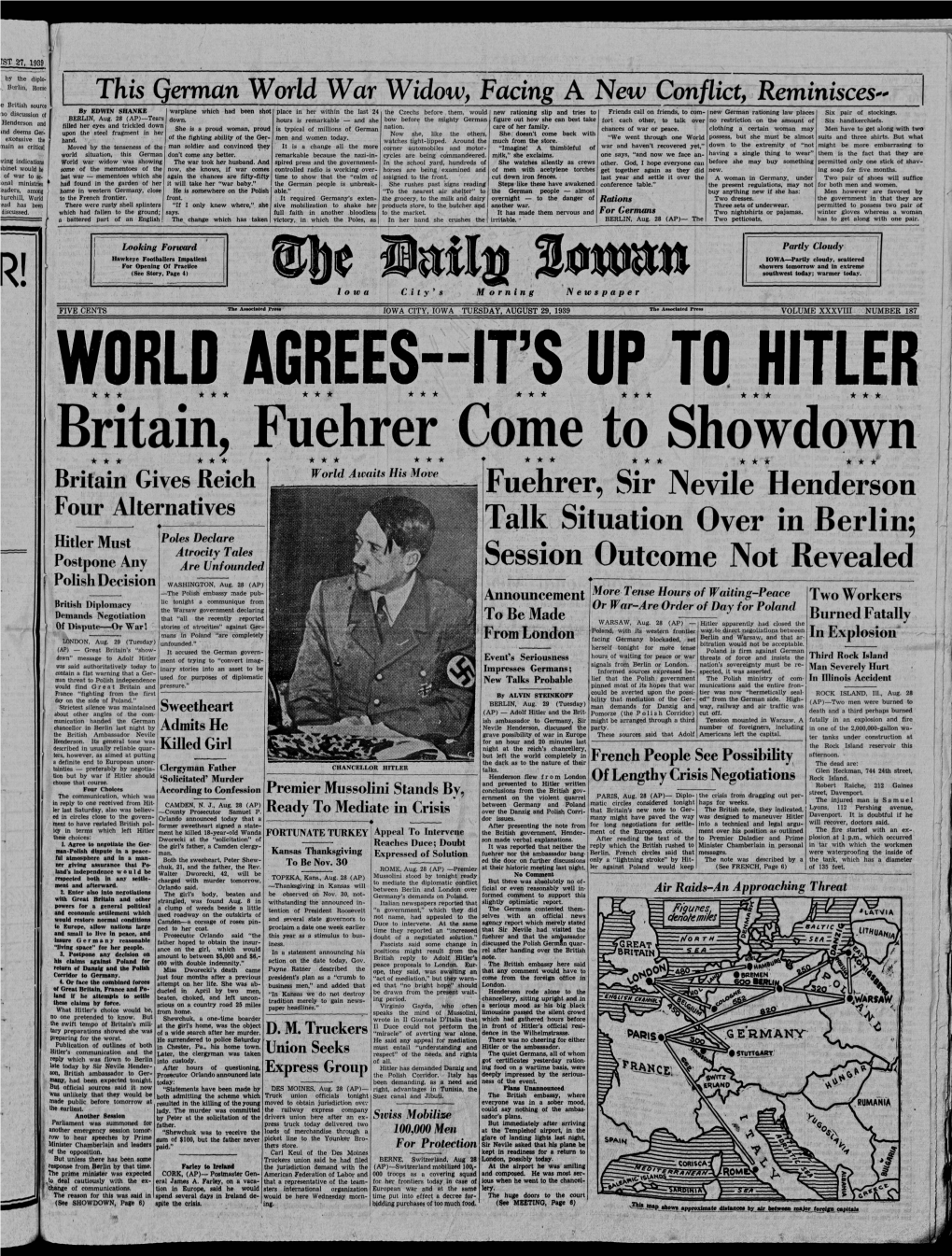 Daily Iowan (Iowa City, Iowa), 1939-08-29