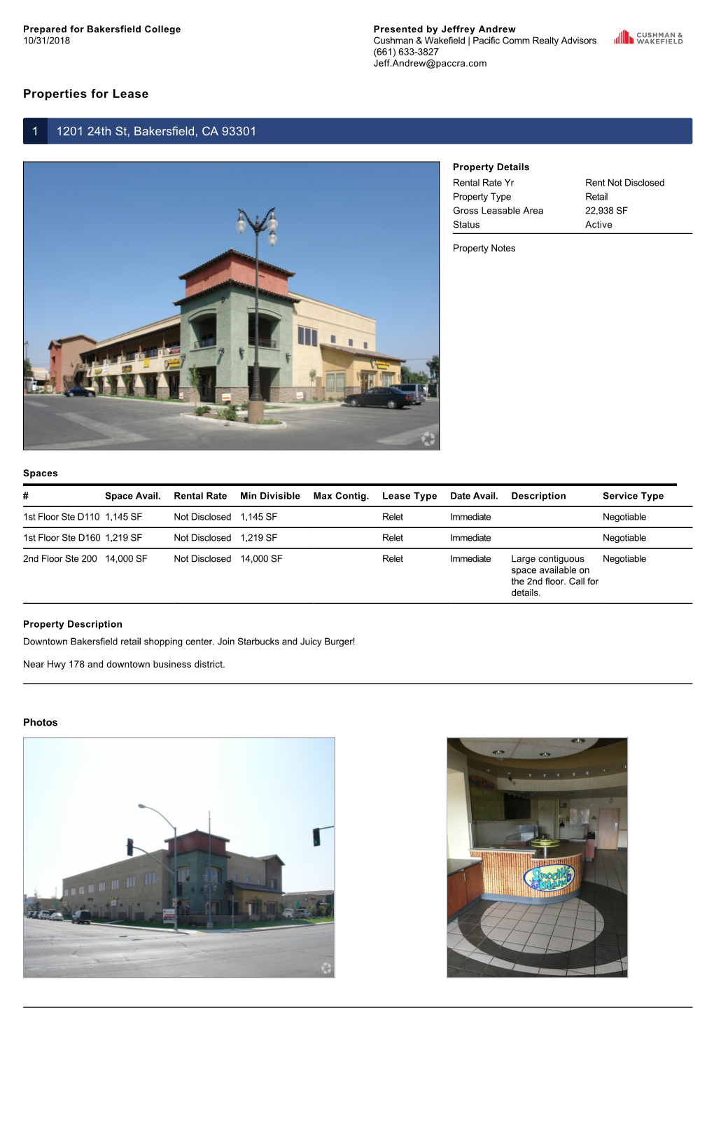 Properties for Lease 1 1201 24Th St, Bakersfield, CA 93301