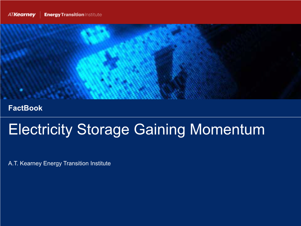 Electricity Storage Gaining Momentum