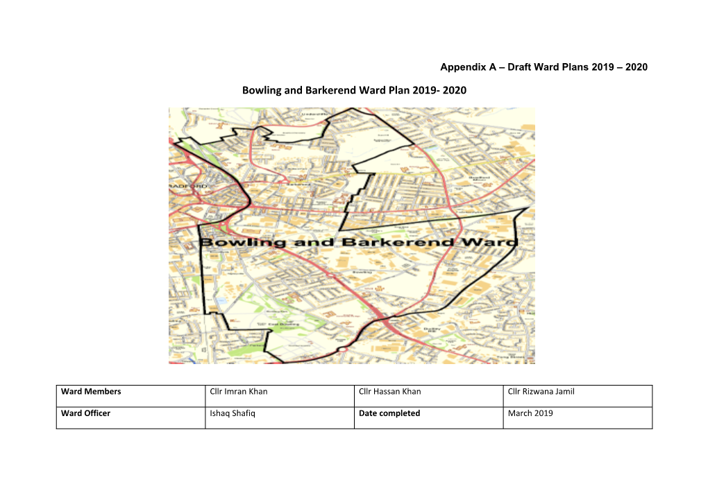 Bowling and Barkerend Ward Plan 2019- 2020