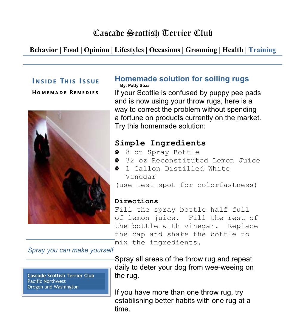 Cascade Scottish Terrier Club