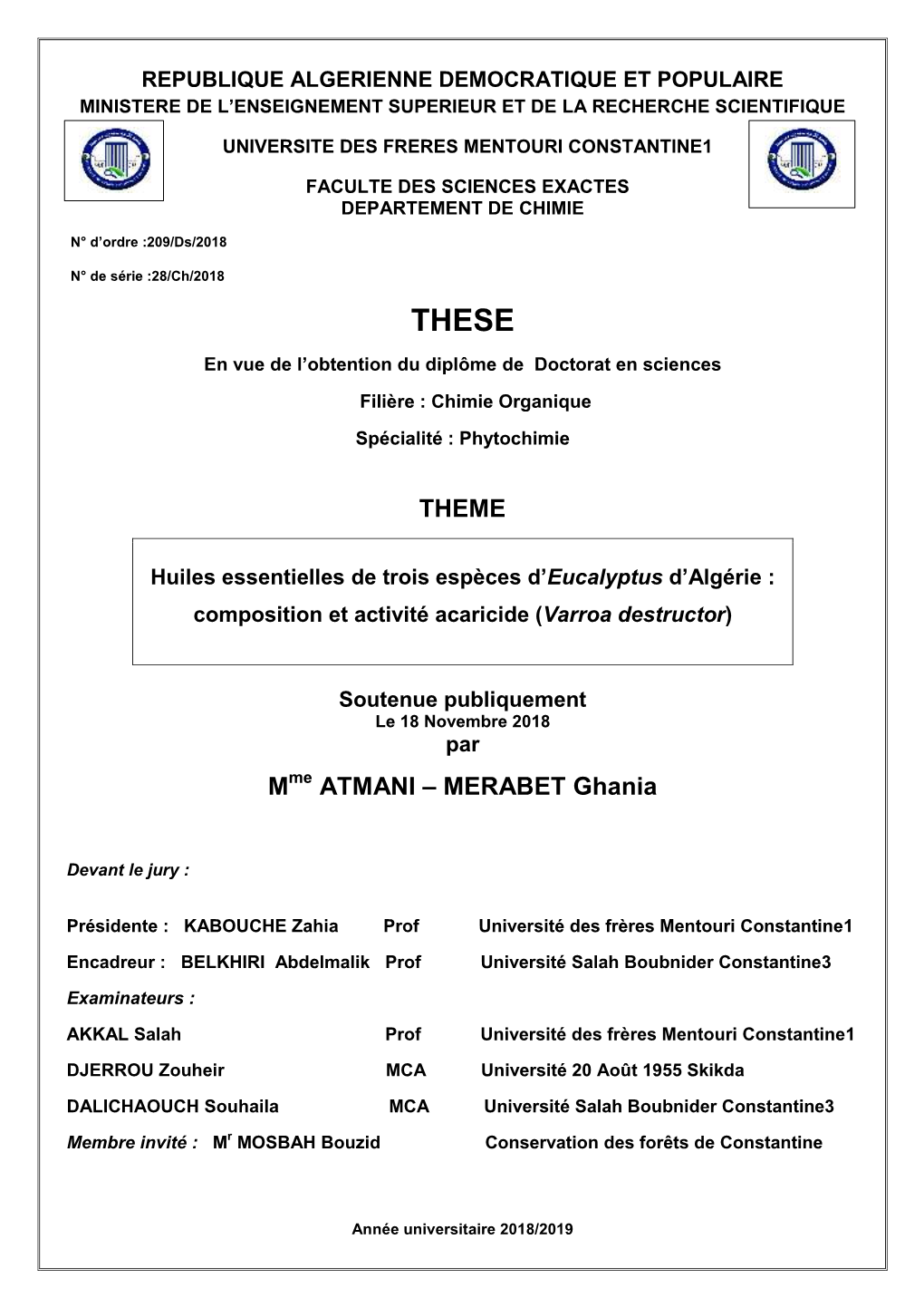 THEME M ATMANI – MERABET Ghania