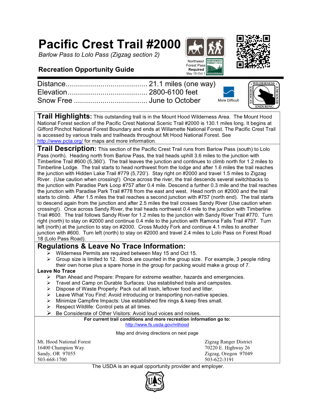 Trail Description And